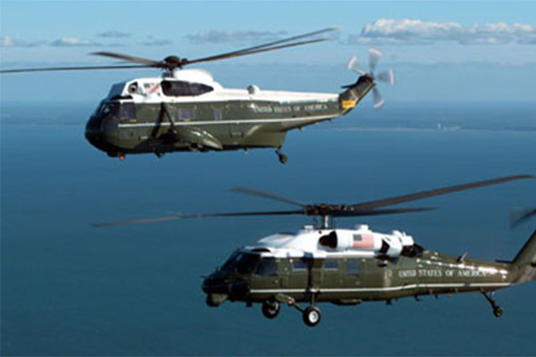 美总统专用直升机，所使用的直升机有两种不同型号